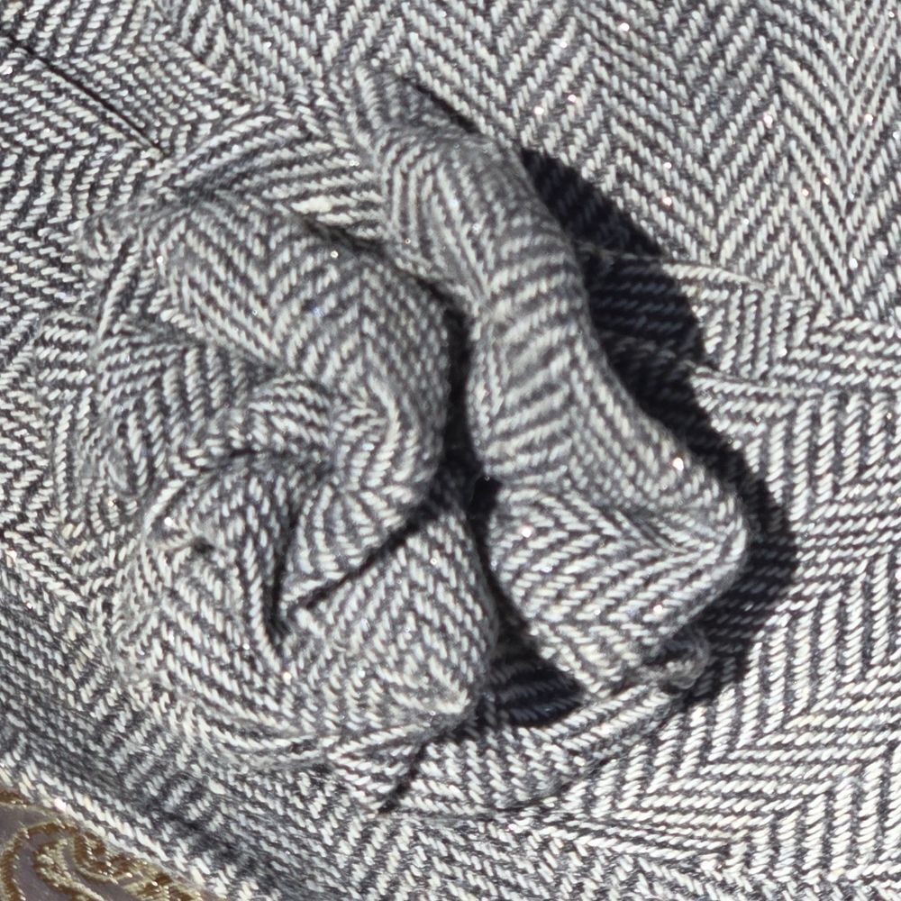 Girls Gray Tweed Herringbone Cloche Hat Wool Blend Vintage Brimmed Lined Fedora - Picture 3 of 9